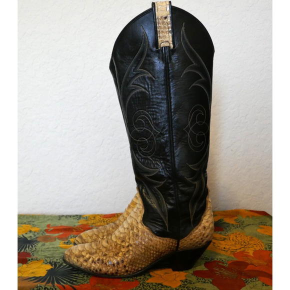 Tony Lama Black Label Womens Western Boots Style 62002 Python Size 5.5 Med - Picture 3 of 16